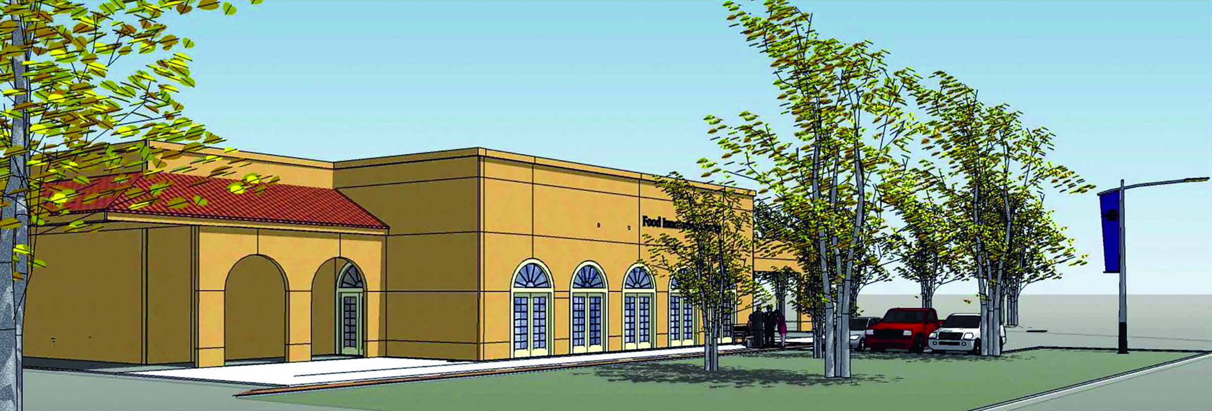 Artist's sketch of the new FOODii exterior building.